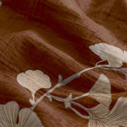 Robe longue de détente à bretelles et motif feuille de ginkgo Ownkoti - image 29