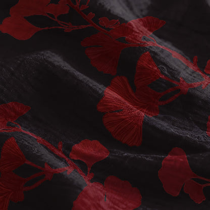 Robe longue de détente à bretelles et motif feuille de ginkgo Ownkoti - image 34