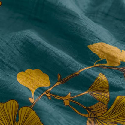 Robe longue de détente à bretelles et motif feuille de ginkgo Ownkoti - image 44