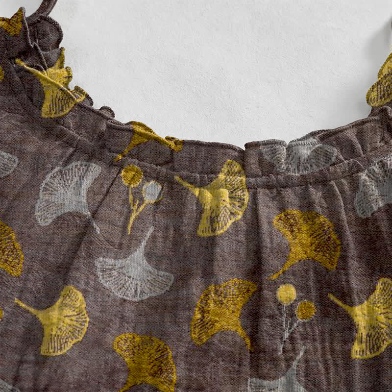 Robe d'intérieur à bretelles nouées et imprimé floral Ginkgo d'Ownkoti - image 8