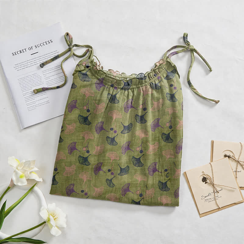 Robe d'intérieur à bretelles nouées et imprimé floral Ginkgo d'Ownkoti - image 12