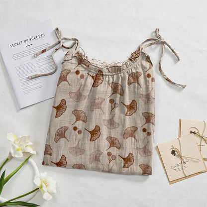 Robe d'intérieur à bretelles nouées et imprimé floral Ginkgo d'Ownkoti - image 22