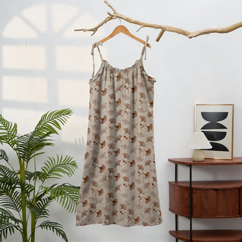 Robe d'intérieur à bretelles nouées et imprimé floral Ginkgo d'Ownkoti - image 21