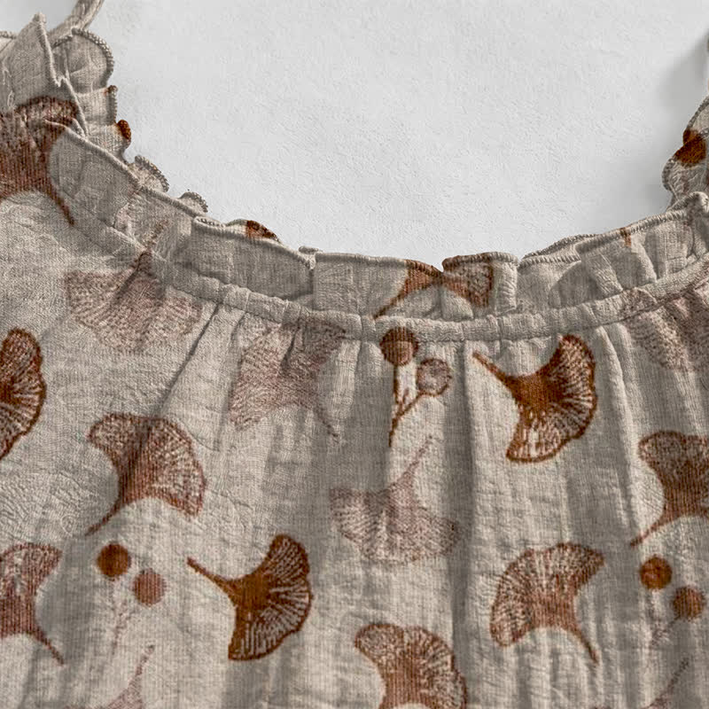 Robe d'intérieur à bretelles nouées et imprimé floral Ginkgo d'Ownkoti - image 23