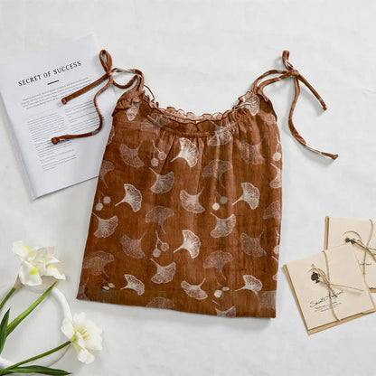Robe d'intérieur à bretelles nouées et imprimé floral Ginkgo d'Ownkoti - image 27