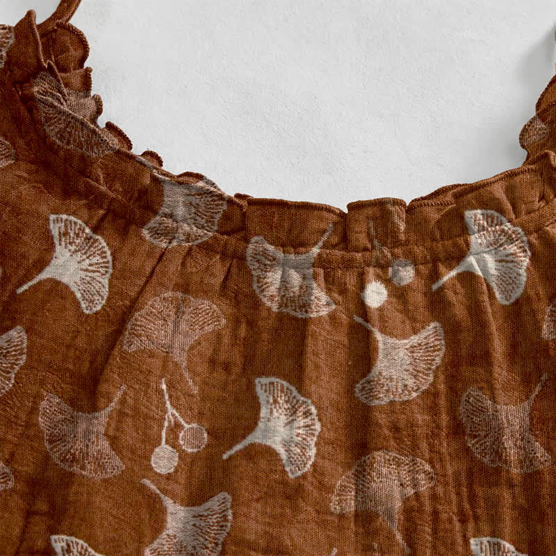 Robe d'intérieur à bretelles nouées et imprimé floral Ginkgo d'Ownkoti - image 28