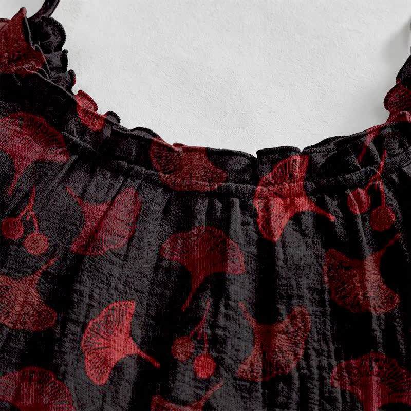 Robe d'intérieur à bretelles nouées et imprimé floral Ginkgo d'Ownkoti - image 33
