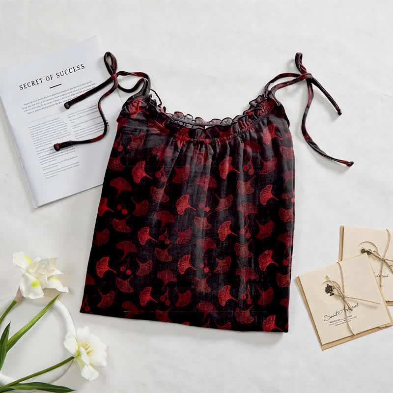 Robe d'intérieur à bretelles nouées et imprimé floral Ginkgo d'Ownkoti - image 32