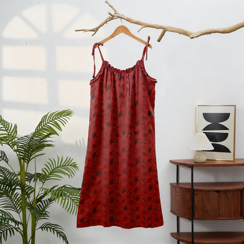 Robe d'intérieur à bretelles nouées et imprimé floral Ginkgo d'Ownkoti - image 36