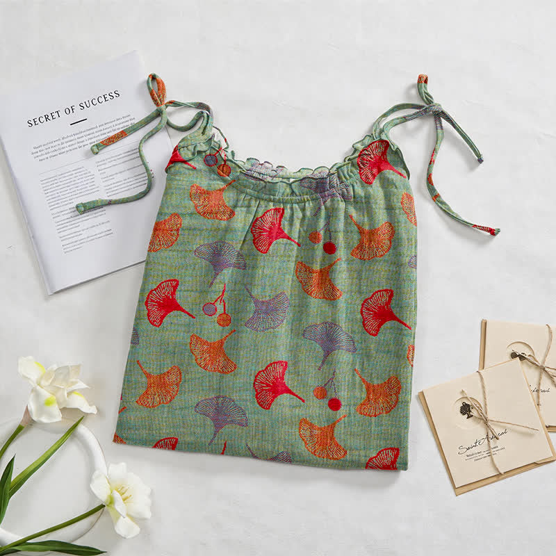 Robe d'intérieur à bretelles nouées et imprimé floral Ginkgo d'Ownkoti - image 42