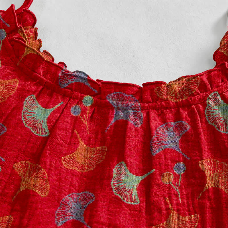 Robe d'intérieur à bretelles nouées et imprimé floral Ginkgo d'Ownkoti - image 48