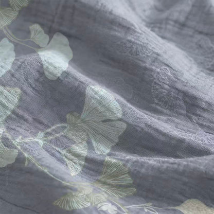 Robe midi d'intérieur en coton à bretelles et motif feuille de ginkgo Ownkoti - image 4