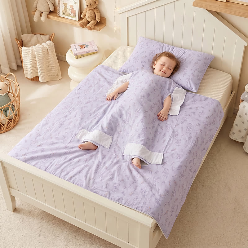 Couverture bébé en coton matelassé Ownkoti Lavande Fleur - Violet - Double - image 0