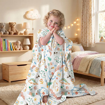 Couverture bébé en gaze de coton Ownkoti Dino Dreams - image 1