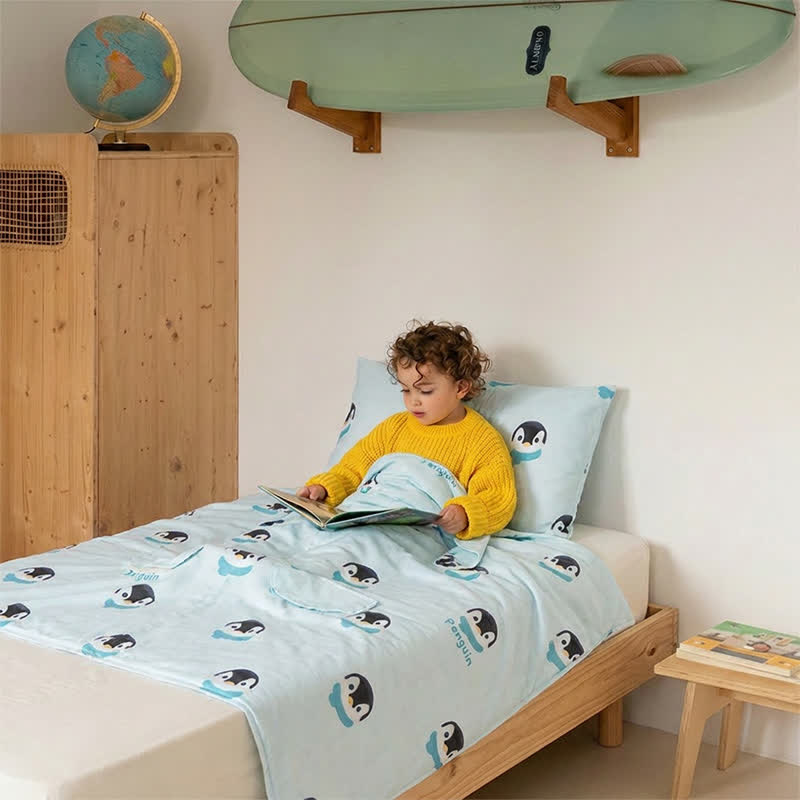 Couverture bébé en gaze de coton Ownkoti Penguin Dream - image 3