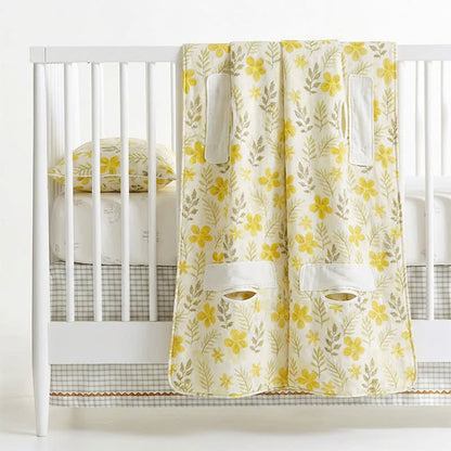 Couverture bébé matelassée en coton jaune à fleurs Ownkoti - image 4