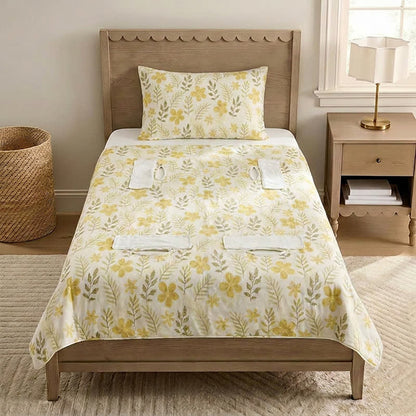 Couverture bébé matelassée en coton jaune à fleurs Ownkoti - image 2