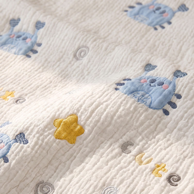 Couverture bébé matelassée en lyocell à motif crabe bleu Ownkoti - image 4