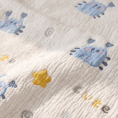 Couverture bébé matelassée en lyocell à motif crabe bleu Ownkoti - image 4