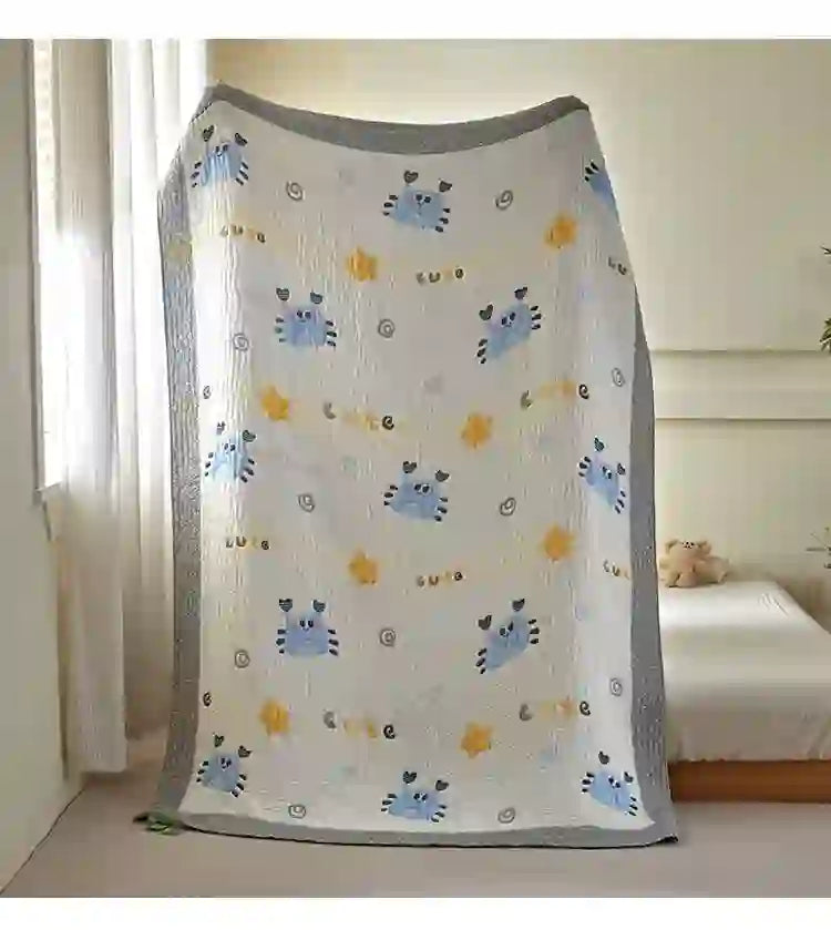 Couverture bébé matelassée en lyocell à motif crabe bleu Ownkoti - image 6