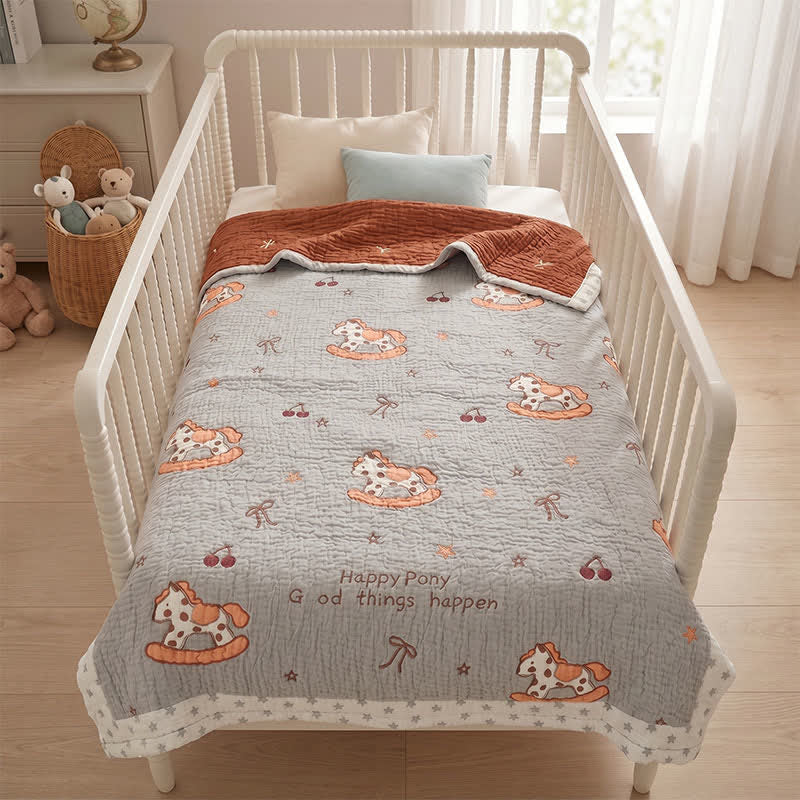 Couverture matelassée rafraîchissante pour bébé Ownkoti Happy Pony en lyocell - image 2