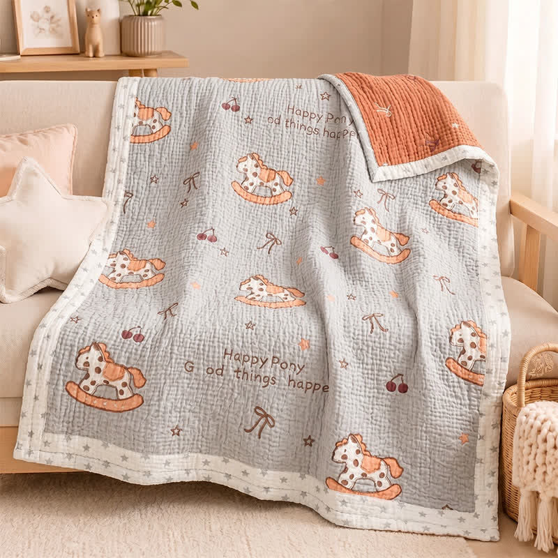 Couverture matelassée rafraîchissante pour bébé Ownkoti Happy Pony en lyocell - image 1