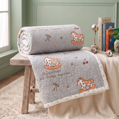 Couverture matelassée rafraîchissante pour bébé Ownkoti Happy Pony en lyocell - image 3
