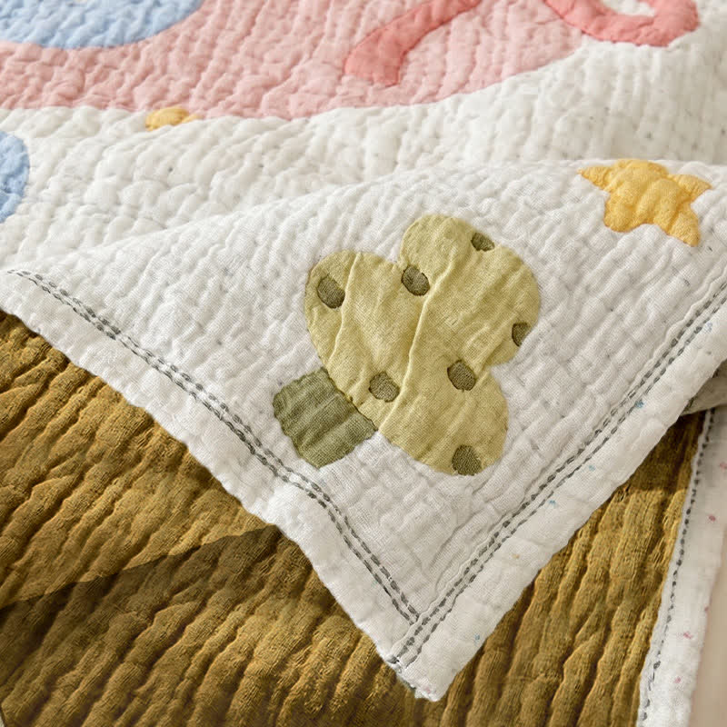 Couverture bébé matelassée en lyocell à motif éléphant pastel Ownkoti - image 5