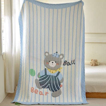 Couverture bébé matelassée en lyocell à motif ours rayé Ownkoti - image 6