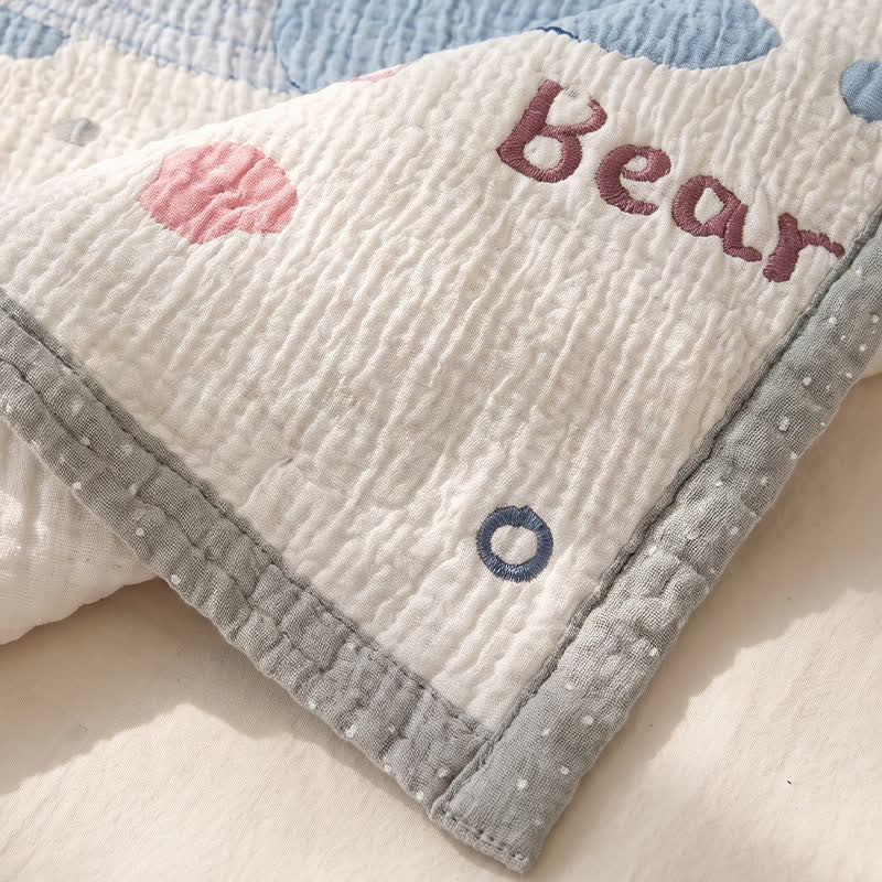 Couverture bébé matelassée en lyocell Ownkoti motif baleine et ours - image 4