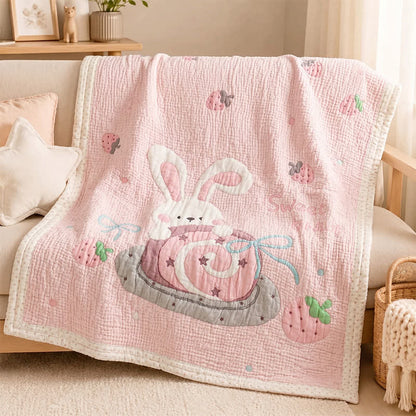 Couverture bébé Ownkoti Pink Bunny Strawberry en lyocell - image 1