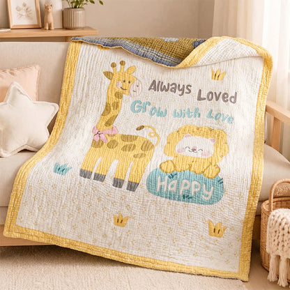 Couverture bébé matelassée en lyocell Ownkoti Girafe et Lion - image 1