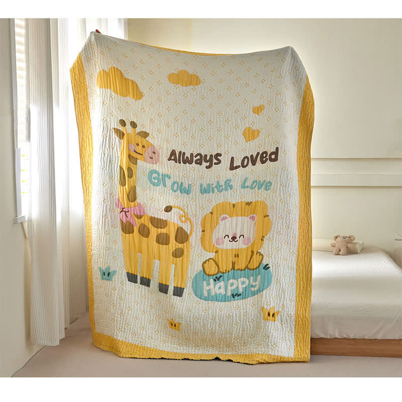Couverture bébé matelassée en lyocell Ownkoti Girafe et Lion - image 5