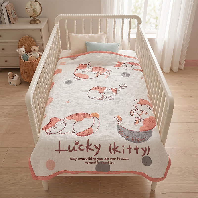 Couverture bébé matelassée en lyocell Ownkoti Lucky Kitty - image 2