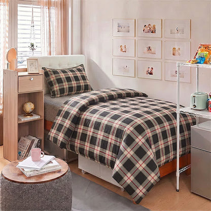 Ensemble de literie pour dortoir Ownkoti Heritage Plaid Twin XL - Twin XL - Noir - Ensemble de couette 3 pièces - image 4