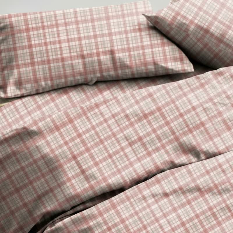 Ensemble de literie Ownkoti rose pâle à carreaux pour lit simple XL - image 3