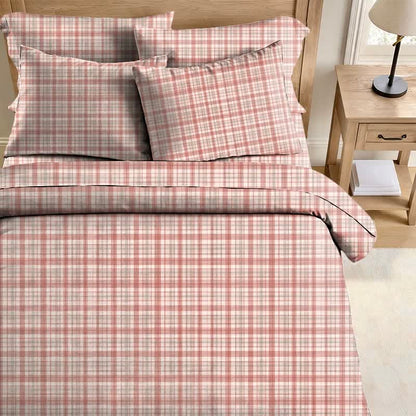 Ensemble de literie Ownkoti rose pâle à carreaux pour lit simple XL - image 1