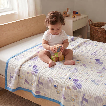 Couverture en gaze de coton Ownkoti Pastel Bloom - Multicolore - Reine - image 1