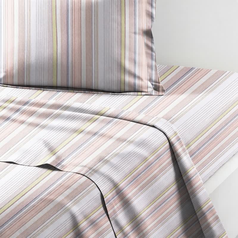 Ensemble de literie Ownkoti à rayures pastel pour lit simple XL. - image 14