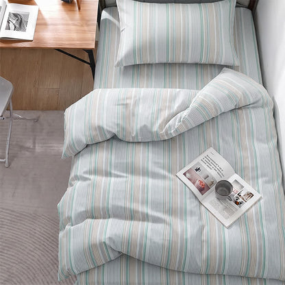 Ensemble de literie Ownkoti à rayures pastel pour lit simple XL. - Twin XL - Vert - Ensemble de couette 3 pièces - image 15