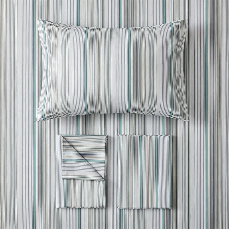 Ensemble de literie Ownkoti à rayures pastel pour lit simple XL. - image 18