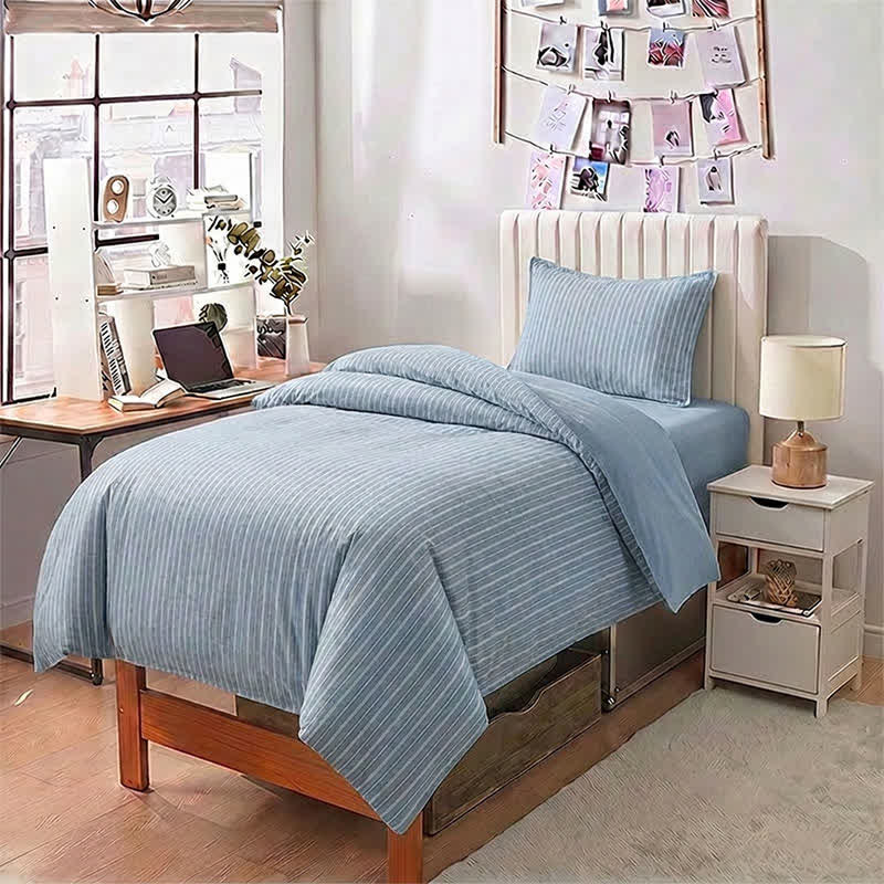 Ensemble de literie Ownkoti Nordic Stripe en coton pour lit simple XL - image 1