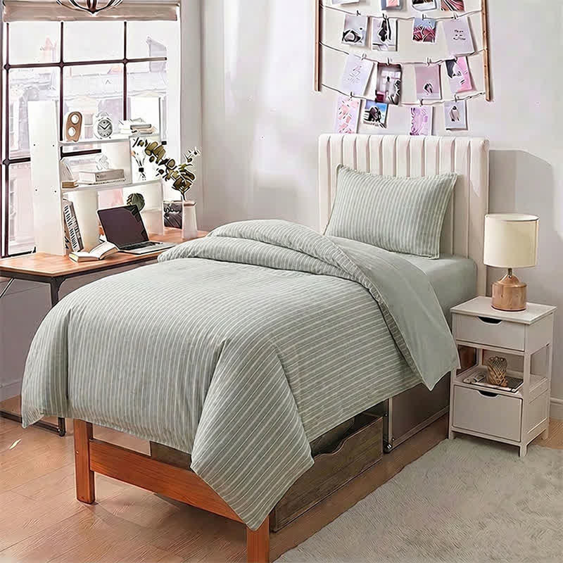 Ensemble de literie Ownkoti Nordic Stripe en coton pour lit simple XL - image 13