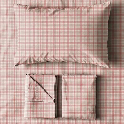 Ensemble de literie Ownkoti rose pâle à carreaux pour lit simple XL - image 2