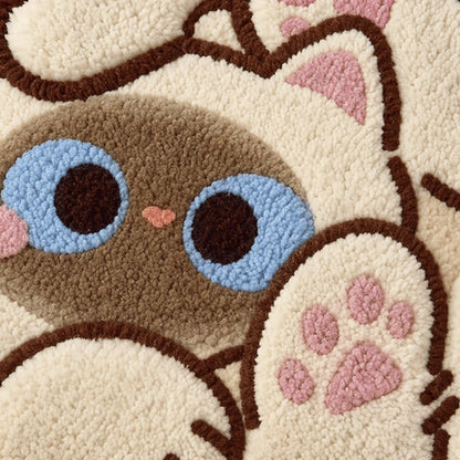 Coussin de siège Ownkoti en imitation cachemire à motif chat bouclé - image 4