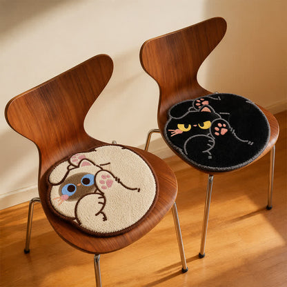 Coussin de siège Ownkoti en imitation cachemire à motif chat bouclé - image 0