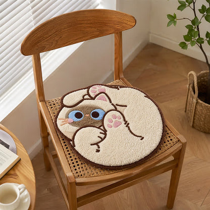 Coussin de siège Ownkoti en imitation cachemire à motif chat bouclé - image 2