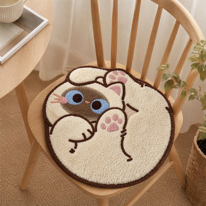 Coussin de siège Ownkoti en imitation cachemire à motif chat bouclé - image 3