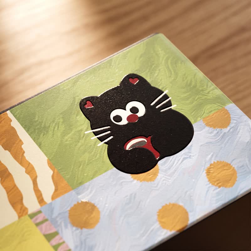 Boîte à mouchoirs en bois Ownkoti Playful Cat Patchwork - image 4