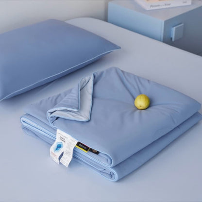 Couette d'été légère et rafraîchissante de style nordique Ownkoti - Bleu poussiéreux - 79" × 91" - image 4